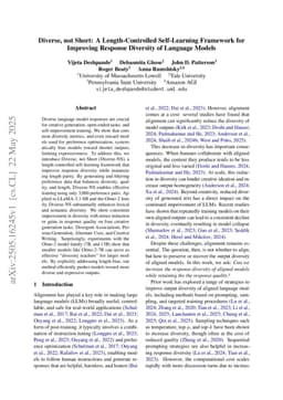 Diverse, not Short: A Length-Controlled Self-Learning Framework for Improving Response Diversity of Language Models