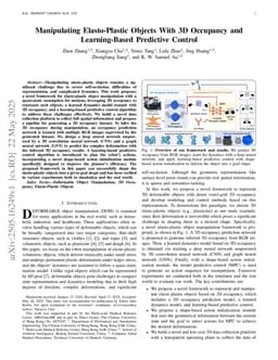Manipulating Elasto-Plastic Objects With 3D Occupancy and Learning-Based Predictive Control