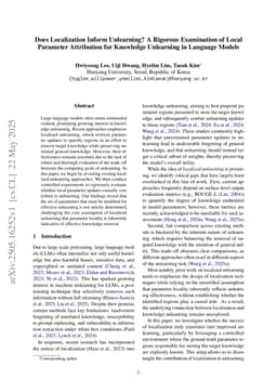 Does Localization Inform Unlearning? A Rigorous Examination of Local Parameter Attribution for Knowledge Unlearning in Language Models