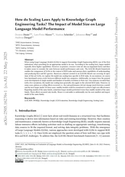 How do Scaling Laws Apply to Knowledge Graph Engineering Tasks? The Impact of Model Size on Large Language Model Performance