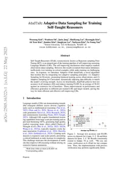 AdaSTaR: Adaptive Data Sampling for Training Self-Taught Reasoners