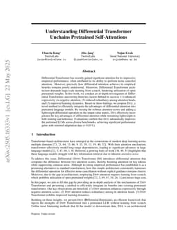 Understanding Differential Transformer Unchains Pretrained Self-Attentions
