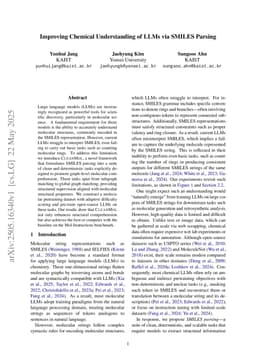 Improving Chemical Understanding of LLMs via SMILES Parsing