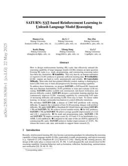 SATURN: SAT-based Reinforcement Learning to Unleash Language Model Reasoning