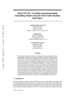 Omni TM-AE: A Scalable and Interpretable Embedding Model Using the Full Tsetlin Machine State Space