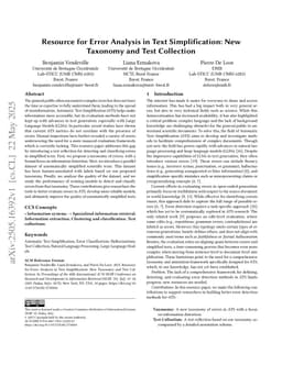 Resource for Error Analysis in Text Simplification: New Taxonomy and Test Collection