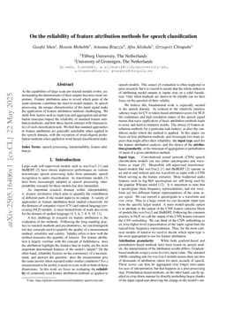 On the reliability of feature attribution methods for speech classification