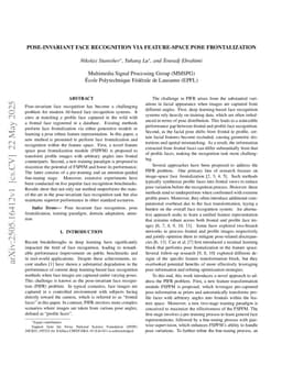 Pose-invariant face recognition via feature-space pose frontalization