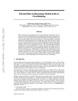 Internal Bias in Reasoning Models leads to Overthinking