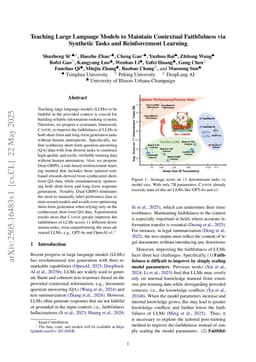 Teaching Large Language Models to Maintain Contextual Faithfulness via Synthetic Tasks and Reinforcement Learning