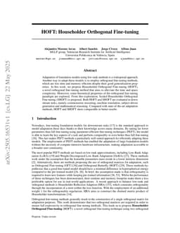 HOFT: Householder Orthogonal Fine-tuning