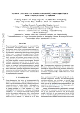 Decoupled Geometric Parameterization and its Application in Deep Homography Estimation
