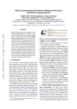 MiLQ: Benchmarking IR Models for Bilingual Web Search with Mixed Language Queries