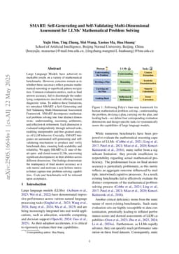 SMART: Self-Generating and Self-Validating Multi-Dimensional Assessment for LLMs' Mathematical Problem Solving