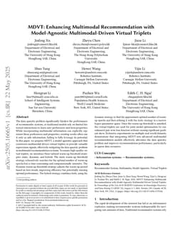 MDVT: Enhancing Multimodal Recommendation with Model-Agnostic Multimodal-Driven Virtual Triplets