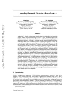 Learning Genomic Structure from $k$-mers