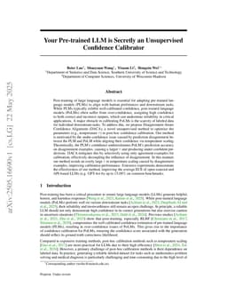 Your Pre-trained LLM is Secretly an Unsupervised Confidence Calibrator