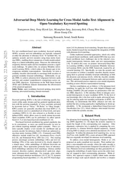 Adversarial Deep Metric Learning for Cross-Modal Audio-Text Alignment in Open-Vocabulary Keyword Spotting