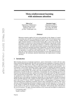Meta-reinforcement learning with minimum attention