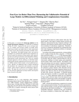 Four Eyes Are Better Than Two: Harnessing the Collaborative Potential of Large Models via Differentiated Thinking and Complementary Ensembles