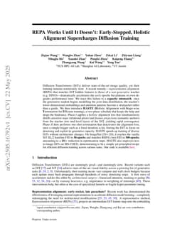 REPA Works Until It Doesn't: Early-Stopped, Holistic Alignment Supercharges Diffusion Training