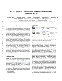 SOLVE: Synergy of Language-Vision and End-to-End Networks for Autonomous Driving