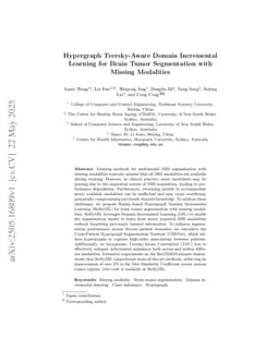 Hypergraph Tversky-Aware Domain Incremental Learning for Brain Tumor Segmentation with Missing Modalities