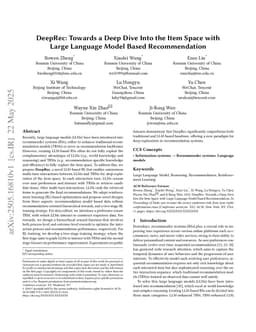 DeepRec: Towards a Deep Dive Into the Item Space with Large Language Model Based Recommendation