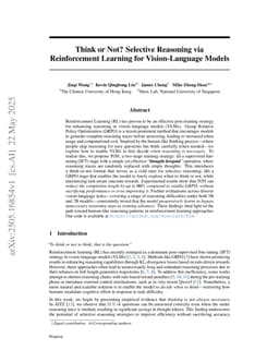 Think or Not? Selective Reasoning via Reinforcement Learning for Vision-Language Models
