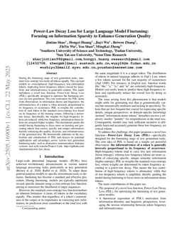 Power-Law Decay Loss for Large Language Model Finetuning: A Theory Perspective