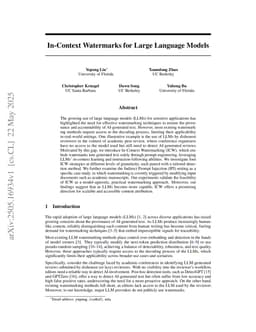In-Context Watermarks for Large Language Models