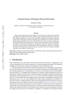 Critical Points of Random Neural Networks