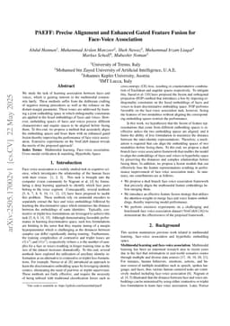 PAEFF: Precise Alignment and Enhanced Gated Feature Fusion for Face-Voice Association