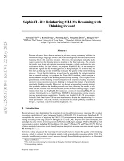 SophiaVL-R1: Reinforcing MLLMs Reasoning with Thinking Reward