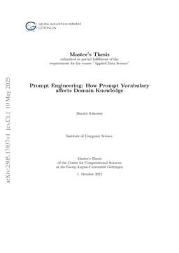 Prompt Engineering: How Prompt Vocabulary affects Domain Knowledge