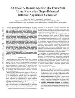 DO-RAG: A Domain-Specific QA Framework Using Knowledge Graph-Enhanced Retrieval-Augmented Generation