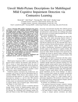 Unveil Multi-Picture Descriptions for Multilingual Mild Cognitive Impairment Detection via Contrastive Learning