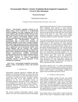 Neuromorphic Mimicry Attacks Exploiting Brain-Inspired Computing for Covert Cyber Intrusions