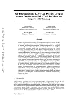 Self-Interpretability: LLMs Can Describe Complex Internal Processes that Drive Their Decisions, and Improve with Training