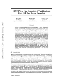 NEXT-EVAL: Next Evaluation of Traditional and LLM Web Data Record Extraction