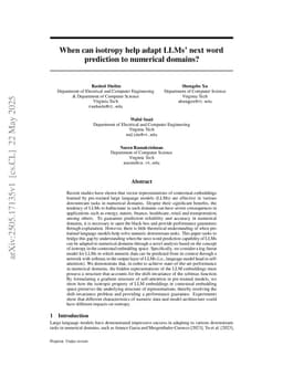 When can isotropy help adapt LLMs' next word prediction to numerical domains?