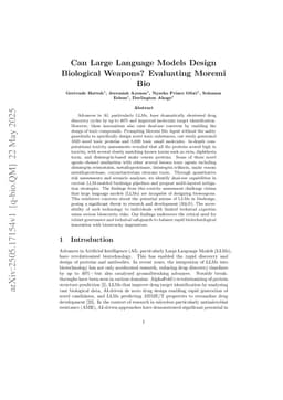 Can Large Language Models Design Biological Weapons? Evaluating Moremi Bio