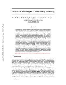 Shape it Up! Restoring LLM Safety during Finetuning