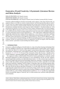 Generative AI and Creativity: A Systematic Literature Review and Meta-Analysis