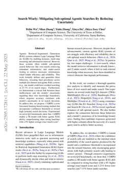 Search Wisely: Mitigating Sub-optimal Agentic Searches By Reducing Uncertainty