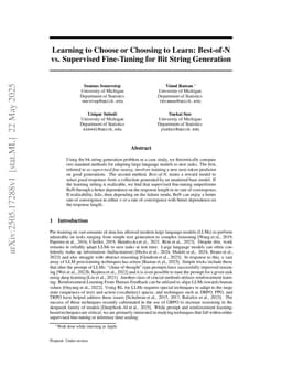 Learning to Choose or Choosing to Learn: Best-of-N vs. Supervised Fine-Tuning for Bit String Generation