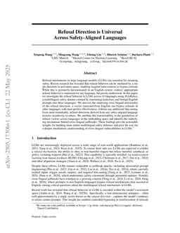 Refusal Direction is Universal Across Safety-Aligned Languages