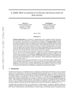LaSER: How Learning Can Guide the Evolution of Equations