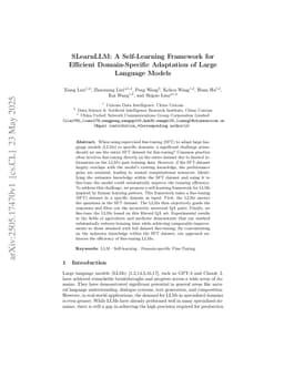 SLearnLLM: A Self-Learning Framework for Efficient Domain-Specific Adaptation of Large Language Models