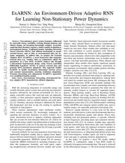 ExARNN: An Environment-Driven Adaptive RNN for Learning Non-Stationary Power Dynamics